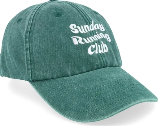 Online Iconic Sunday Running Club Washed Dad Cap - Green