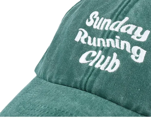 Online Iconic Sunday Running Club Washed Dad Cap - Green