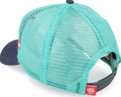 Trucker-Coastal Sun's Up White/Navy/Turquoise Trucker -