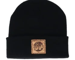 Hot Bearded Man Sunset Logo Patch Black Beanie -