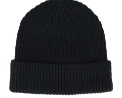 Online Djinns Super Rip Knit Black Short Beanie -