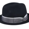 New Borsalino Superfine Wool Black Fedora -
