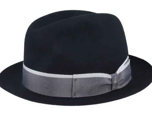 New Borsalino Superfine Wool Black Fedora -