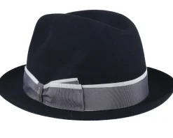 New Borsalino Superfine Wool Black Fedora -
