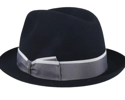 New Borsalino Superfine Wool Black Fedora -