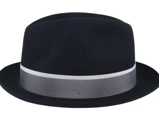 New Borsalino Superfine Wool Black Fedora -