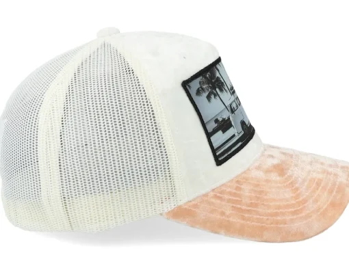 Velvet Caps-Calza Pennello Surf Van Velvet /Peach/Ivory A-frame Trucker - White