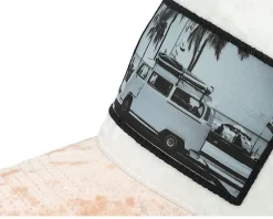 Velvet Caps-Calza Pennello Surf Van Velvet /Peach/Ivory A-frame Trucker - White