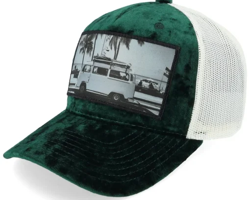 Velvet Caps-Calza Pennello Surf Van Velvet /Peach/Ivory A-frame Trucker - White