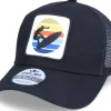 Trucker-Iconic Surfer Sunset Logo Patch Black Trucker -