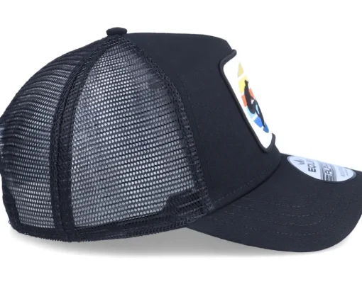 Trucker-Iconic Surfer Sunset Logo Patch Black Trucker -