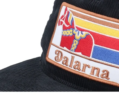 Snapback-Wild Spirit Swedish Dalarna Landscape Corduroy Snapback - Black