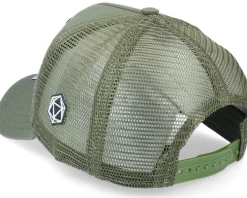 Trucker-Critiql Hit Sword Shield Dice Patch Olive Trucker -