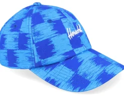 New Herschel Sylas Cap Check Yourself Dazzling Blue Dad Cap -
