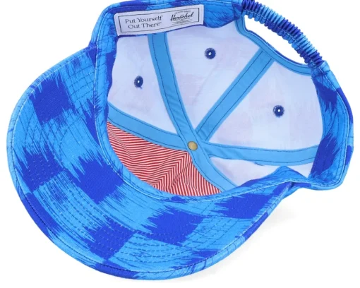 New Herschel Sylas Cap Check Yourself Dazzling Blue Dad Cap -