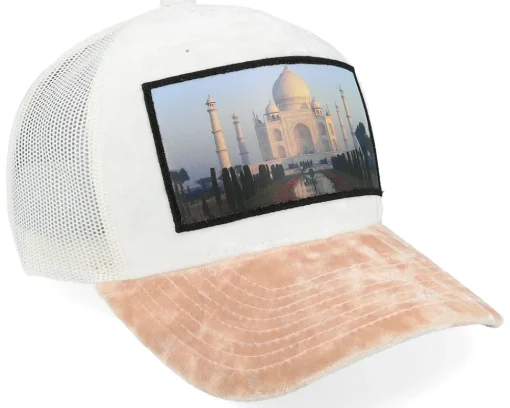 Trucker-Calza Pennello Taj Mahal Velvet /Peach/Ivory A-frame Trucker - White