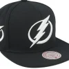 Best Mitchell & Ness Tampa Bay Lightning Evergreen Black White Cap Black Snapback -