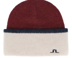 Golf | Cuff Beanies-J.Lindeberg Teela Alpaca Mix Hat Cabernet Cuff - Red