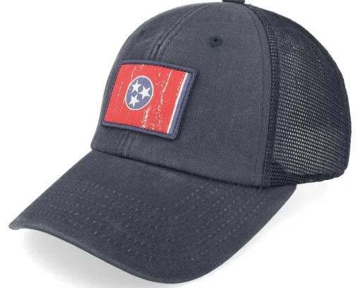 Trucker-American Needle Tennessee Raglan Bones Patch Navy Trucker -
