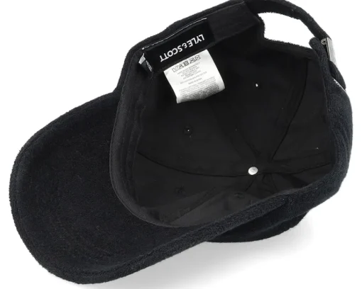 Dad Cap-Lyle & Scott Terry Towelling Baseball Cap Jet Black Dad Cap -