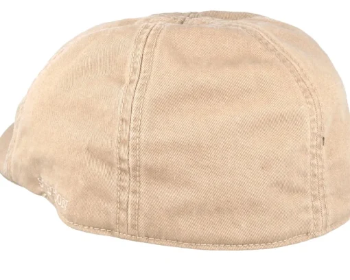 Flat Caps-Stetson Texas Cotton Beige Flat Cap -