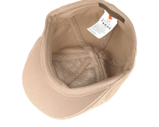 Flat Caps-Stetson Texas Cotton Beige Flat Cap -