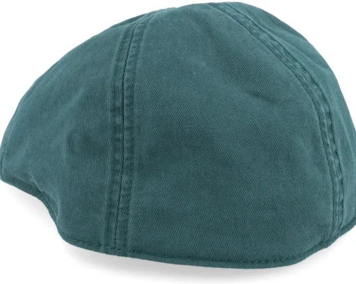 Sale Stetson Texas Cotton Petrol Green Flat Cap -