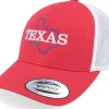 Best Iconic Texas 3d Retro Red/White A-frame Trucker -