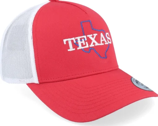 Best Iconic Texas 3d Retro Red/White A-frame Trucker -