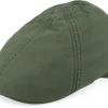 Sale Stetson Texas Delave Organic Cotton Forest Green Flat Cap -