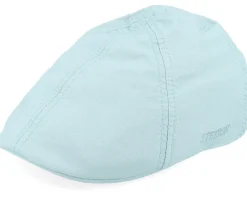 Flat Caps-Stetson Texas Delave Organic Cotton Dusk Blue Flat Cap -