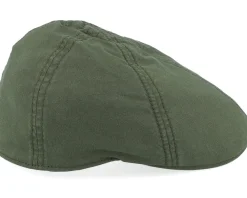 Sale Stetson Texas Delave Organic Cotton Forest Green Flat Cap -