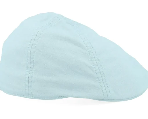 Flat Caps-Stetson Texas Delave Organic Cotton Dusk Blue Flat Cap -