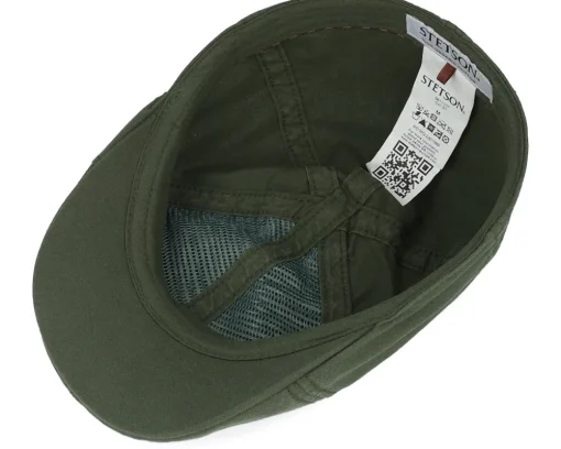 Sale Stetson Texas Delave Organic Cotton Forest Green Flat Cap -