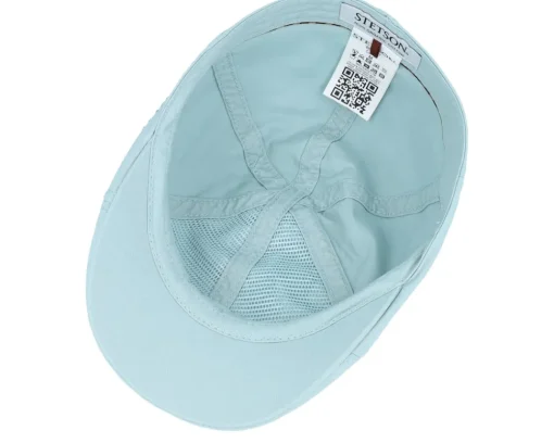 Flat Caps-Stetson Texas Delave Organic Cotton Dusk Blue Flat Cap -
