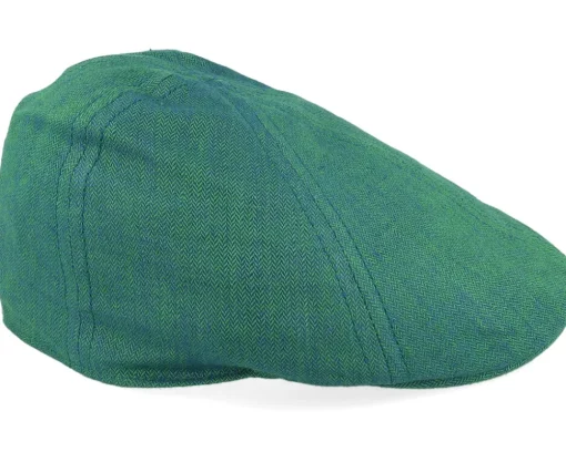 Online Stetson Texas Linen Herringbone Green Flat Cap -