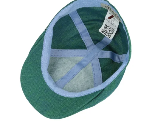Online Stetson Texas Linen Herringbone Green Flat Cap -