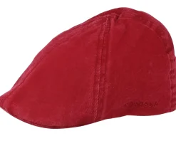 Fashion Stetson Texas Organic Cotton Burgundy Flat Cap -