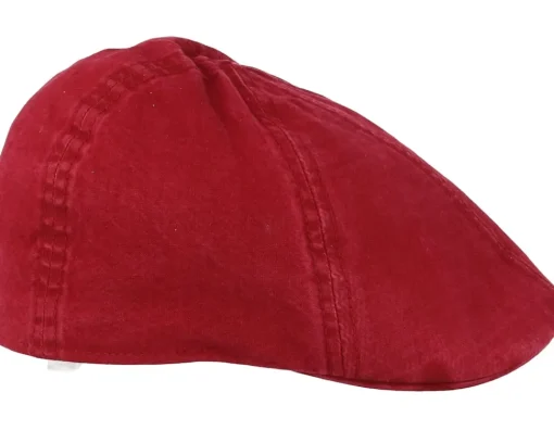 Fashion Stetson Texas Organic Cotton Burgundy Flat Cap -