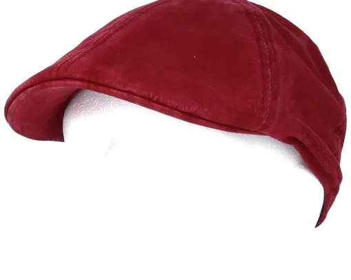 Fashion Stetson Texas Organic Cotton Burgundy Flat Cap -