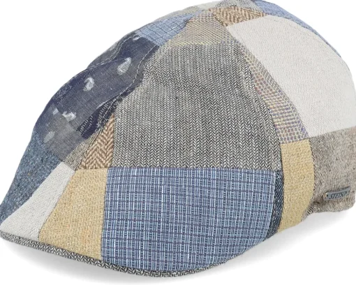 Flat Caps-Stetson Texas Patchwork Patchwork Flat Cap -