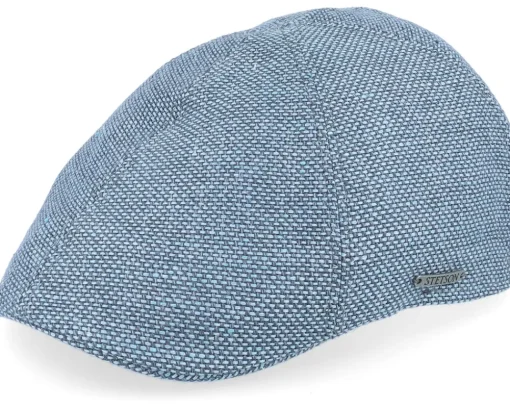 Online Stetson Texas Virgin Wool/Linen Blue Flat Cap -