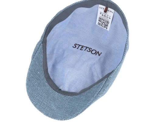 Online Stetson Texas Virgin Wool/Linen Blue Flat Cap -