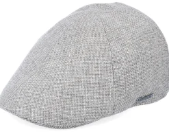 Discount Stetson Texas Virgin Wool/Linen Grey Flat Cap -
