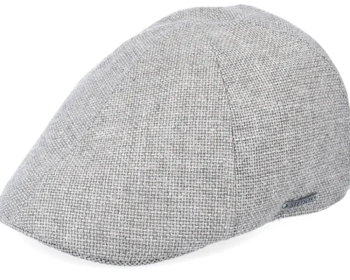 Discount Stetson Texas Virgin Wool/Linen Grey Flat Cap -