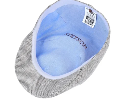 Discount Stetson Texas Virgin Wool/Linen Grey Flat Cap -