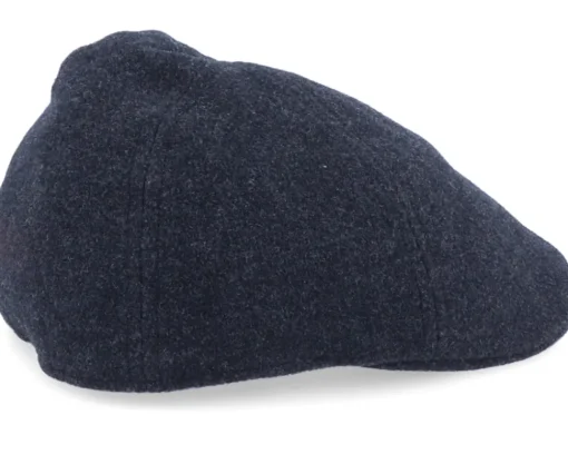 Flat Caps-Stetson Texas Wool/Cashmere Ear Flap 2 Black Flat Cap -