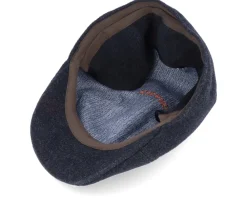 Flat Caps-Stetson Texas Wool/Cashmere Ear Flap 2 Black Flat Cap -