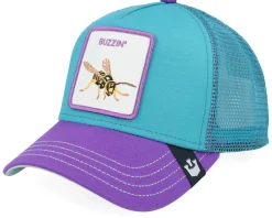 Clearance Goorin Bros. The Buzzin Bug Teal/Purple A-Frame Trucker -