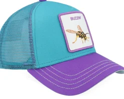 Clearance Goorin Bros. The Buzzin Bug Teal/Purple A-Frame Trucker -